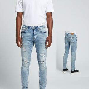 American Eagle Outfitters Men's Light Blue Skinny Jeans